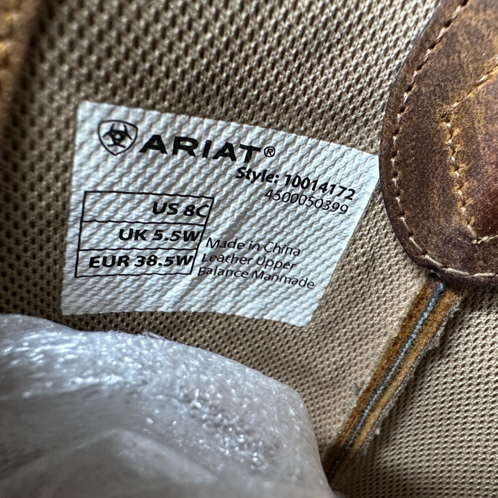 **SOLD**Ariat Women’s Western Cowboy Boots – Brown Leather with Pink Stitching - Picture 8 of 8